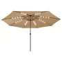 Sombrilla de jardín con luces LED gris taupe 400 cm by , Umbrellas - Ref: Foro24-312533, Price: 100,13 €, Discount: %
