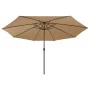 Sombrilla de jardín con luces LED gris taupe 400 cm by , Umbrellas - Ref: Foro24-312533, Price: 100,13 €, Discount: %