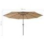 Sombrilla de jardín con luces LED gris taupe 400 cm by , Umbrellas - Ref: Foro24-312533, Price: 100,13 €, Discount: %