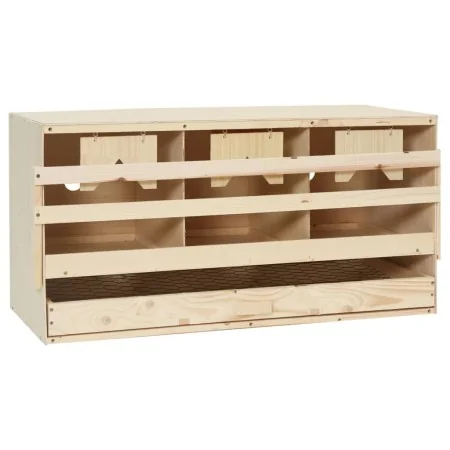Ponedero para gallinas 3 compartimentos madera pino 72x33x38 cm von , Eierbrutapparate - Ref: Foro24-170654, Preis: 76,74 €, ...