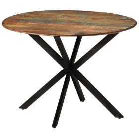 Mesa de comedor madera maciza reciclada y acero 110x78 cm by , Kitchen and dining tables - Ref: Foro24-338455, Price: 239,58 ...