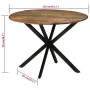 Mesa de comedor madera maciza reciclada y acero 110x78 cm by , Kitchen and dining tables - Ref: Foro24-338455, Price: 246,97 ...