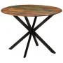 Mesa de comedor madera maciza reciclada y acero 110x78 cm by , Kitchen and dining tables - Ref: Foro24-338455, Price: 246,97 ...