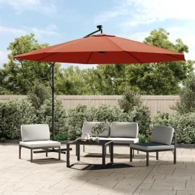 Sombrilla de jardín voladiza con luces LED terracota 350 cm von , Sonnenschirme - Ref: Foro24-313783, Preis: 131,89 €, Rabatt: %