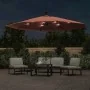 Sombrilla de jardín voladiza con luces LED terracota 350 cm by , Umbrellas - Ref: Foro24-313783, Price: 134,60 €, Discount: %