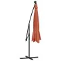 Sombrilla de jardín voladiza con luces LED terracota 350 cm by , Umbrellas - Ref: Foro24-313783, Price: 134,60 €, Discount: %