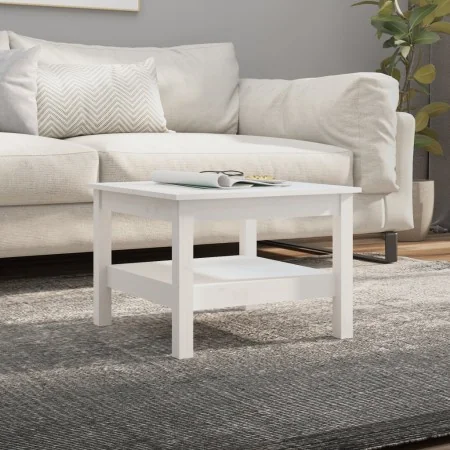 Mesa de centro de madera maciza de pino blanco 55x55x40 cm by , Coffee table - Ref: Foro24-814270, Price: 69,10 €, Discount: %