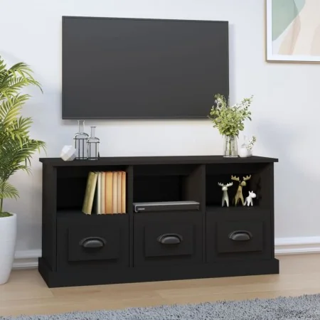 Mueble de TV madera contrachapada negro 100x35x50 cm by , TV Furniture - Ref: Foro24-816289, Price: 82,76 €, Discount: %
