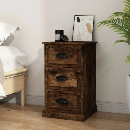 Mesita de noche madera contrachapada roble ahumado 39x39x67 cm | Foro24.es | Tu tienda online para hogar, jardín y más Foro24.es