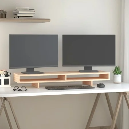 Soporte para monitor madera maciza de pino 100x27x14 cm | Foro24.es | Tu tienda online para hogar, jardín y más Foro24.es