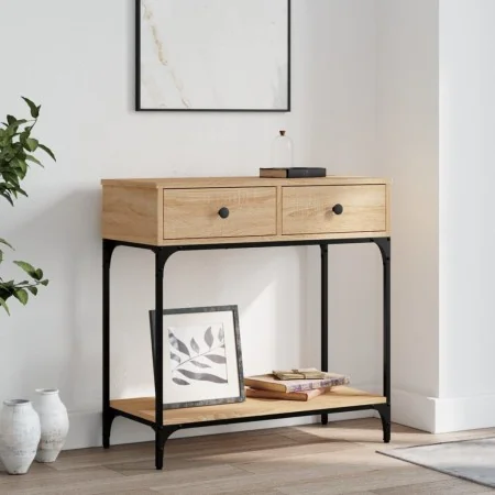 Mesa consola madera de ingeniería roble Sonoma 75x34,5x75 cm by , Side tables - Ref: Foro24-833399, Price: 89,04 €, Discount: %
