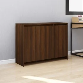 Aparador de madera de ingeniería marrón roble 102x33x75 cm by , Sideboards - Ref: Foro24-813016, Price: 122,57 €, Discount: %