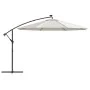 Sombrilla voladiza jardín con luces LED palo acero arena 350 cm by , Umbrellas - Ref: Foro24-44523, Price: 133,86 €, Discount: %