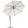 Sombrilla voladiza jardín con luces LED palo acero arena 350 cm by , Umbrellas - Ref: Foro24-44523, Price: 133,86 €, Discount: %
