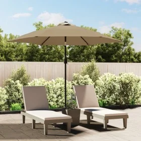 Sombrilla de jardín con palo de metal taupe 300 cm by , Umbrellas - Ref: Foro24-44500, Price: 62,80 €, Discount: %
