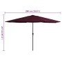 Sombrilla de jardín con palo de metal rojo burdeos 390 cm von , Sonnenschirme - Ref: Foro24-47382, Preis: 82,21 €, Rabatt: %