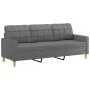 Juego de sofás con cojines 3 piezas tela gris oscuro by , Sofas - Ref: Foro24-3201259, Price: 664,59 €, Discount: %