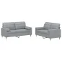 Juego de sofás con cojines 2 piezas tela gris claro by , Sofas - Ref: Foro24-3201290, Price: 415,57 €, Discount: %