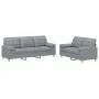 Juego de sofás con cojines 2 piezas tela gris claro by , Sofas - Ref: Foro24-3201322, Price: 479,22 €, Discount: %