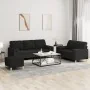 Juego de sofás con cojines 3 piezas tela negro by , Sofas - Ref: Foro24-3201334, Price: 515,13 €, Discount: %