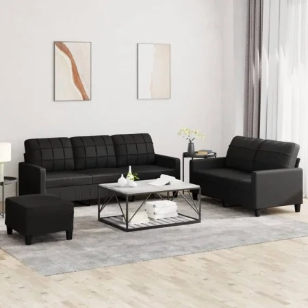 Juego de sofás con cojines 3 piezas cuero sintético negro von , Sofas - Ref: Foro24-3201383, Preis: 514,90 €, Rabatt: %