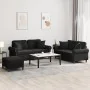 Juego de sofás con cojines 3 piezas terciopelo negro by , Sofas - Ref: Foro24-3202245, Price: 544,96 €, Discount: %