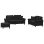 Juego de sofás con cojines 3 piezas terciopelo negro by , Sofas - Ref: Foro24-3202245, Price: 544,96 €, Discount: %