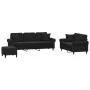 Juego de sofás con cojines 3 piezas terciopelo negro by , Sofas - Ref: Foro24-3202285, Price: 640,74 €, Discount: %