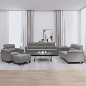 Juego de sofás con cojines 4 piezas tela microfibra gris oscuro von , Sofas - Ref: Foro24-3202298, Preis: 799,13 €, Rabatt: %