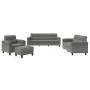 Juego de sofás con cojines 4 piezas tela microfibra gris oscuro von , Sofas - Ref: Foro24-3202298, Preis: 799,13 €, Rabatt: %
