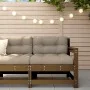 Sillón de jardín con cojines madera maciza de pino marrón miel by , Modular outdoor sofas - Ref: Foro24-825572, Price: 132,48...