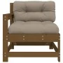 Sillón de jardín con cojines madera maciza de pino marrón miel by , Modular outdoor sofas - Ref: Foro24-825572, Price: 132,48...