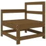 Sillón de jardín con cojines madera maciza de pino marrón miel by , Modular outdoor sofas - Ref: Foro24-825572, Price: 132,48...