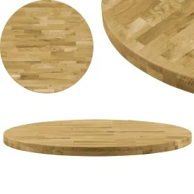 Superficie de mesa redonda madera maciza de roble