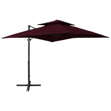 Sombrilla jardín voladiza cubierta doble rojo burdeos 250x250cm de , Sombrillas - Ref: Foro24-312358, Precio: 257,96 €, Descu...