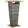 Mesa alta ratán sintético y madera de acacia gris 60x60x110 cm | Foro24.es | Tu tienda online para hogar, jardín y más Foro24.es