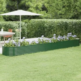 Jardinera arriate acero recubrimiento polvo verde 440x80x36 cm von , Töpfe und Pflanzgefäße - Ref: Foro24-318933, Preis: 68,0...