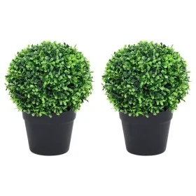 Plantas de boj artificial 2 uds forma bola maceta verde 27 cm by , artificial flora - Ref: Foro24-336520, Price: 36,36 €, Dis...