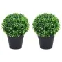Plantas de boj artificial 2 uds forma bola maceta verde 27 cm by , artificial flora - Ref: Foro24-336520, Price: 36,36 €, Dis...