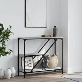 Mesa consola madera de ingeniería gris Sonoma