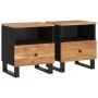 Mesitas de noche 2 uds madera maciza acacia y contrachapada by , Nightstands - Ref: Foro24-350651, Price: 111,66 €, Discount:...