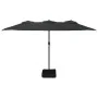 Sombrilla doble de jardín con luces LED negro 449x245 cm by , Umbrellas - Ref: Foro24-362959, Price: 200,28 €, Discount: %