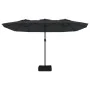 Sombrilla doble de jardín con luces LED negro 449x245 cm by , Umbrellas - Ref: Foro24-362959, Price: 200,28 €, Discount: %