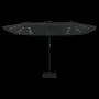 Sombrilla doble de jardín con luces LED negro 449x245 cm by , Umbrellas - Ref: Foro24-362959, Price: 200,28 €, Discount: %