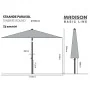 Madison Sombrilla de jardín redonda Tenerife gris 300 cm von , Sonnenschirme - Ref: Foro24-429013, Preis: 76,88 €, Rabatt: %