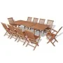 Set comedor de jardín 11 pzas con sillas plegables teca maciza de , Conjuntos de jardín - Ref: Foro24-43043, Precio: 898,13 €...