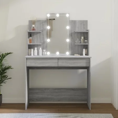 Tocador con LED gris sonoma 96x40x142 cm | Foro24.es | Tu tienda online para hogar, jardín y más Foro24.es