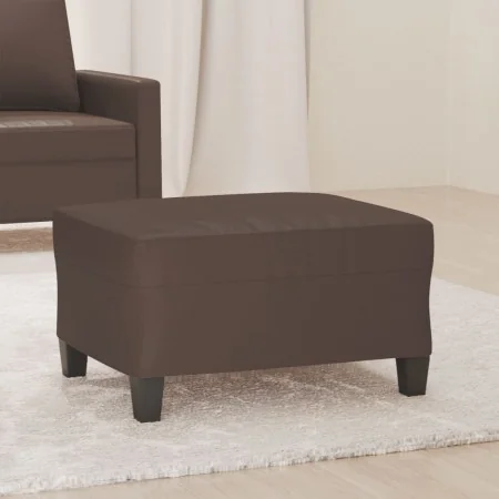 Reposapiés de cuero sintético marrón 70x55x41 cm by , Ottomans - Ref: Foro24-349357, Price: 57,98 €, Discount: %