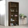 Estantería 5 baldas contrachapada roble ahumado 80x30x189 cm by , Bookcases and shelves - Ref: Foro24-815402, Price: 130,40 €...