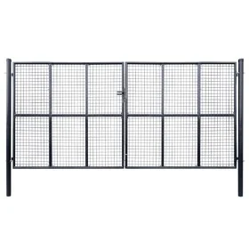 Puerta de malla de jardín acero galvanizado 400x175 cm gris von , Gartentore - Ref: Foro24-143378, Preis: 660,38 €, Rabatt: %